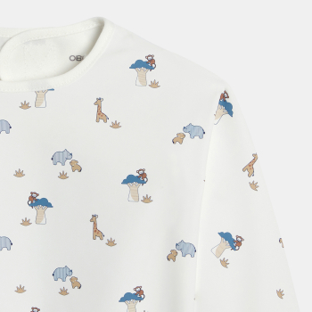 صدرية أنشطة برسوم حيوانات باللون الأزرق للفتيان الصغار.